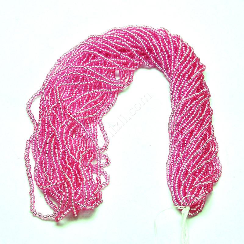 Cam Kum Boncuk - Çekoslovakya Boncuğu - Şeffaf Pembe 2mm